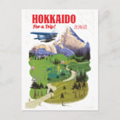 Hokkaido japan Vintages Vintages Reiseplakat Postkarte (Vorderseite)