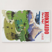 Hokkaido japan Vintages Vintages Reiseplakat Puzzle (Horizontal)