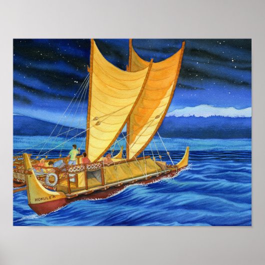 Hokulea Voyaging Canoe Poster (Vorne)