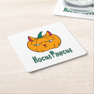 Hokus pawcus Halloween-Kürbis Ingwerkatze Magie Rechteckiger Pappuntersetzer