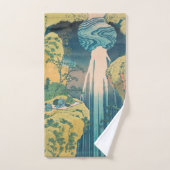 Hokusai Amida Falls Japan Wasserfall Badhandtuch Set (Handtuch)