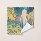 Hokusai Amida Falls Japan Wasserfall Badhandtuch Set (Waschlappen)