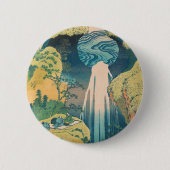 Hokusai Amida Falls Japan Wasserfall Button (Vorderseite)