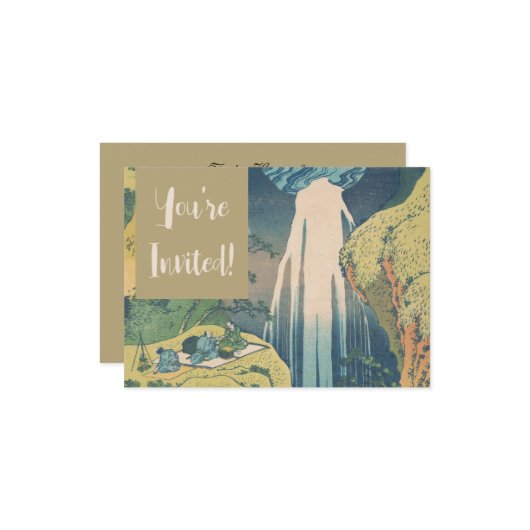 Hokusai Amida Falls Japan Wasserfall Einladung (Vorderseite/Rückseite Beispiel)