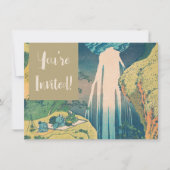 Hokusai Amida Falls Japan Wasserfall Einladung (Vorderseite)