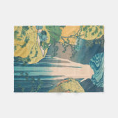 Hokusai Amida Falls Japan Wasserfall Fleecedecke (Vorderseite (Horizontal))