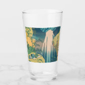 Hokusai Amida Falls Japan Wasserfall Glas (Vorderseite)