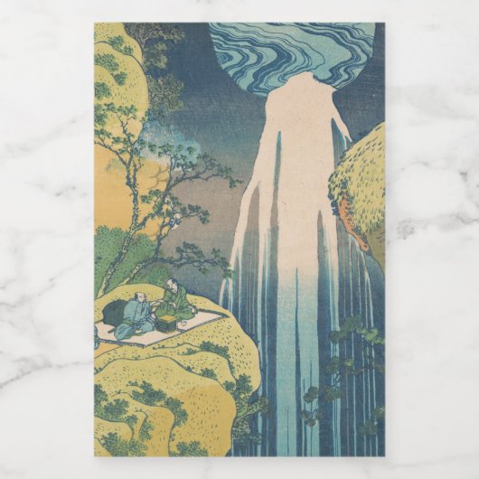 Hokusai Amida Falls Japan Wasserfall Lebensmitteletikett (Einzelnes Label)