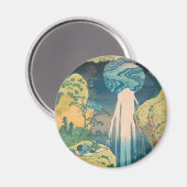 Hokusai Amida Falls Japan Wasserfall Magnet (Vorderseite/Rückseite)