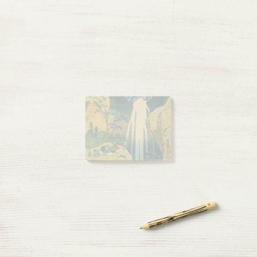 Hokusai Amida Falls Japan Wasserfall Post-it Klebezettel (Auf Schreibtisch)