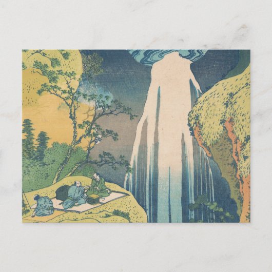 Hokusai Amida Falls Japan Wasserfall Postkarte (Vorderseite)