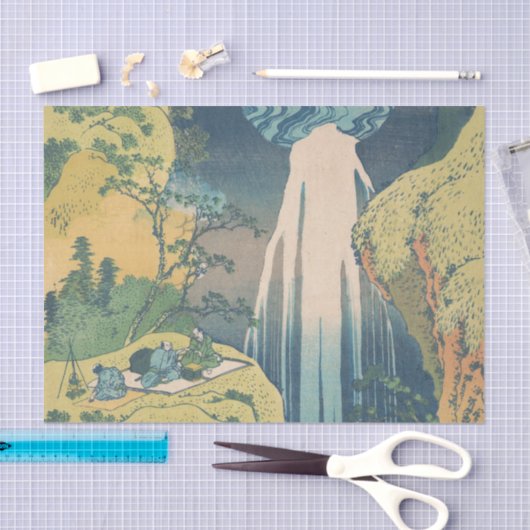 Hokusai Amida Falls Japan Wasserfall Seidenpapier (Handwerk)