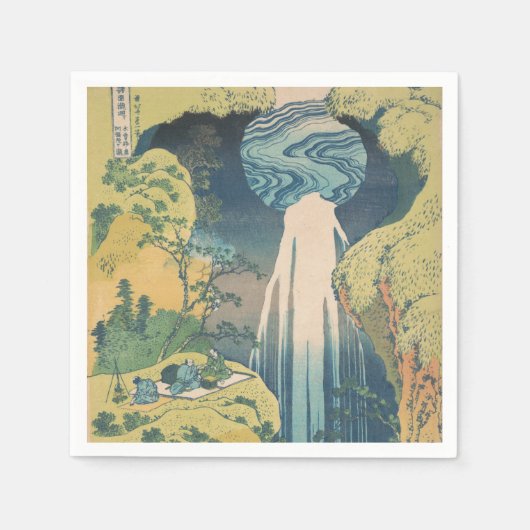 Hokusai Amida Falls Japan Wasserfall Serviette (Vorderseite)
