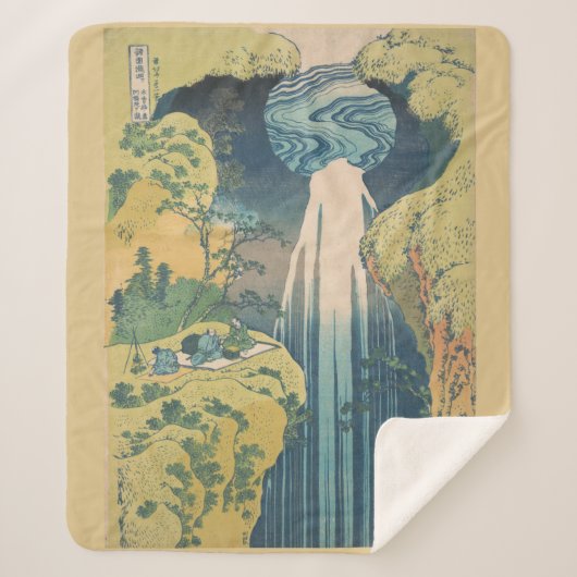 Hokusai Amida Falls Japan Wasserfall Sherpadecke (Vorderseite)