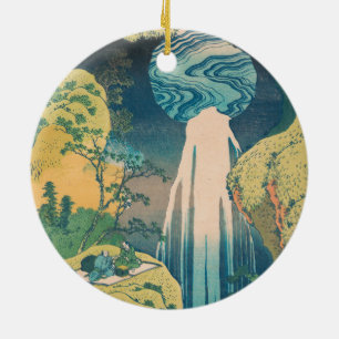 Hokusai Amida Wasserfall Japan Wasserfall Keramik Ornament