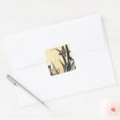 Hokusai Art Malerei Iris Blume Quadratischer Aufkleber (Umschlag)