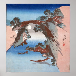 Hokusai - Aussicht auf Saruhashi (Monkey Bridge) Poster