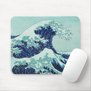 Hokusai Big Blue Wave Illustration Mousepad
