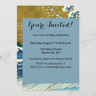 Hokusai Big Wave Japan japanische Kunst Einladung