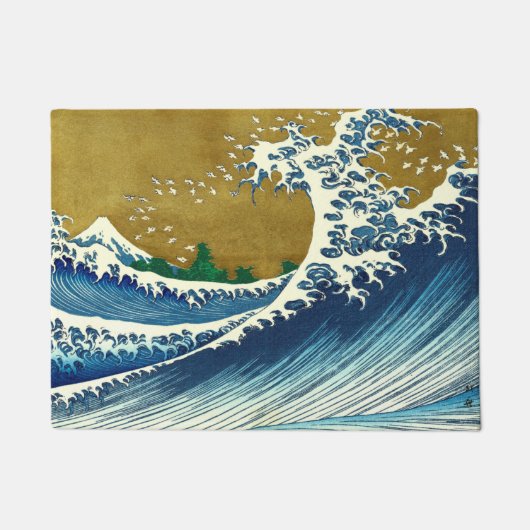 Hokusai Big Wave Japan japanische Kunst Fußmatte (Vorderseite)