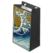 Hokusai Big Wave Japan japanische Kunst Kleine Geschenktüte (Rückseite Schrägansicht)