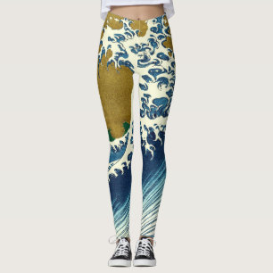 Hokusai Big Wave Japan japanische Kunst Leggings