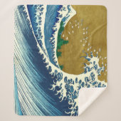 Hokusai Big Wave Japan japanische Kunst Sherpadecke (Vorderseite)