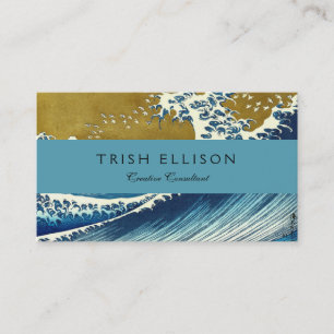 Hokusai Big Wave Japan japanische Kunst Visitenkarte