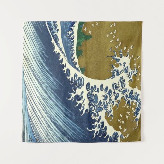 Hokusai Big Wave Japan japanische Kunst Wandteppich (Vorderseite (Horizontal))