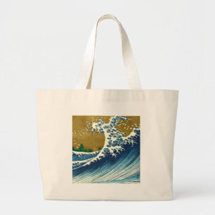 Hokusai Big Wave Japan Vintage Ocean Jumbo Stoffbeutel