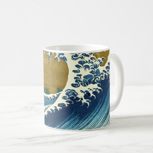 Hokusai Big Wave Japan Vintager Ozean Kaffeetasse (VorderseiteRechts)