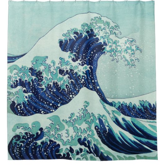 Hokusai Blue Waves Duschvorhang (Vorderseite)