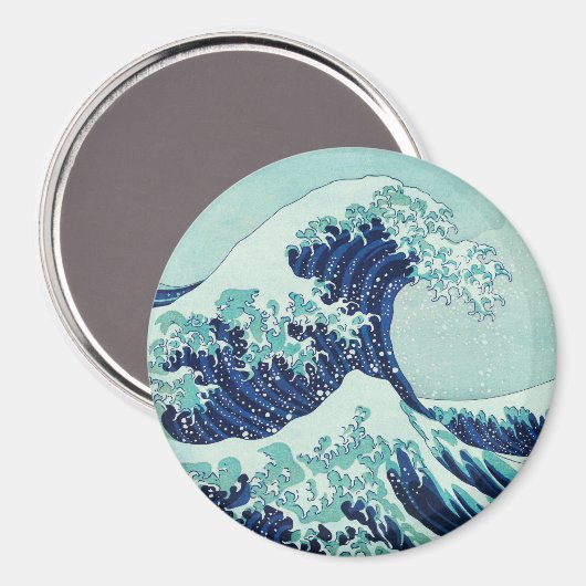 Hokusai Blue Waves Magnet (Vorderseite/Rückseite)