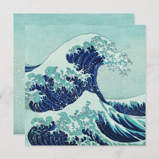 Hokusai Blue Waves Mitteilungskarte (Vorne/Hinten)