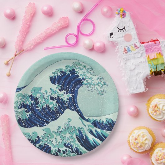 Hokusai Blue Waves Pappteller (Party)