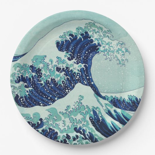 Hokusai Blue Waves Pappteller (Vorderseite)