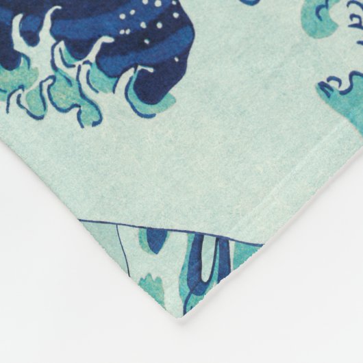 Hokusai Blue Waves Pattern Fleecedecke (Ecke)