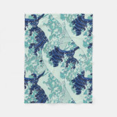 Hokusai Blue Waves Pattern Fleecedecke (Vorderseite)