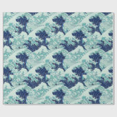 Hokusai Blue Waves Pattern Geschenkpapier (Flach)