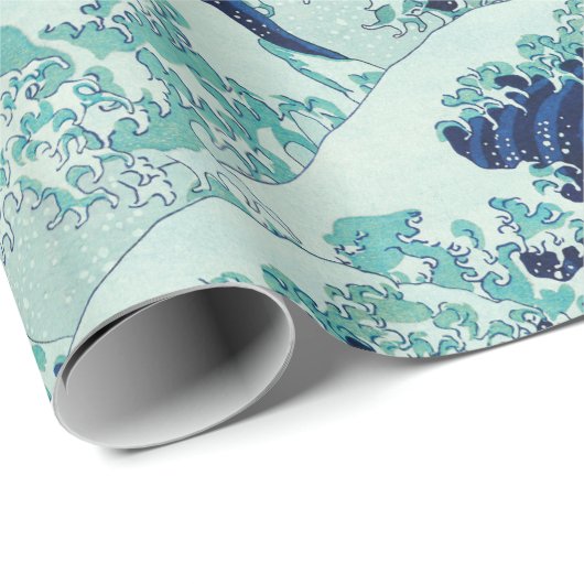Hokusai Blue Waves Pattern Geschenkpapier (Rolleneckpunkt)