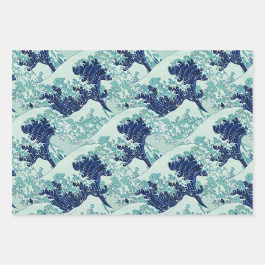 Hokusai Blue Waves Pattern Geschenkpapier Set (Vorderseite 2)