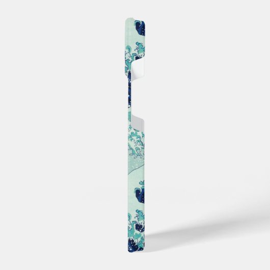 Hokusai Blue Waves Pattern iPhone Hülle (Linke Seite)