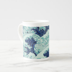 Hokusai Blue Waves Pattern Porzellantasse