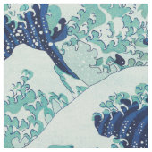 Hokusai Blue Waves Pattern Stoff (Nahaufnahme)