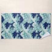 Hokusai Blue Waves Pattern Strandtuch (Vorderseite)