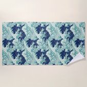 Hokusai Blue Waves Pattern Strandtuch (Vorderseite)