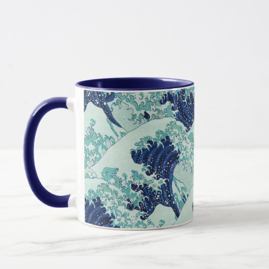 Hokusai Blue Waves Pattern Tasse (Links)