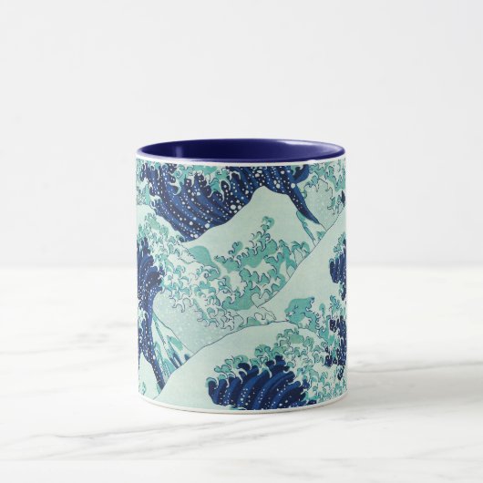Hokusai Blue Waves Pattern Tasse (Zentrum)