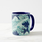 Hokusai Blue Waves Pattern Tasse (VorderseiteRechts)