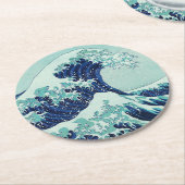 Hokusai Blue Waves Runder Pappuntersetzer (Angewinkelt)